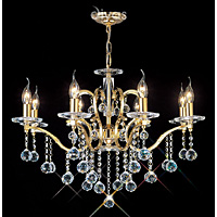 Unbranded DIIL30228 - 8 Light Crystal and Gold Plated Chandelier