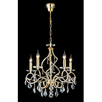 Unbranded DIIL30325 - 5 Light Crystal and Gold Plated Chandelier