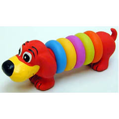 The shape of this squeaky vinyl and latex toy makes it so easy for your dog to pick up.