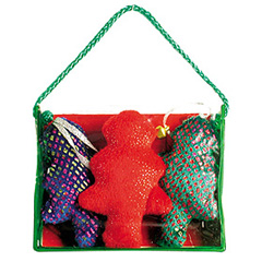 An ideal stocking filler, this gift pack contains three brightly coloured Christmas Tree shapes fill