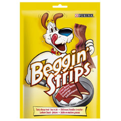 Purina Beggin` Strips® are a bacon shaped dog treat which combines the hearty deliciousness of real