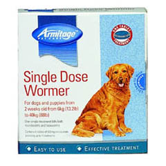 For dogs and puppies from 2 weeks old, weight 6kgs or more. The dose is 1 tablet per 10 kgs of bodyw