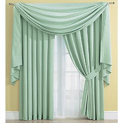 Dobby Circle Lined Curtains And Tie-Backs