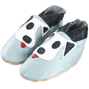 Dog Leather Shoes- Blue- 12-18 Months