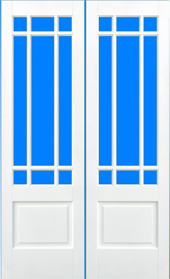 DOORS WHITE PRIMED DOWNHAM PAIR GLZD 78x46