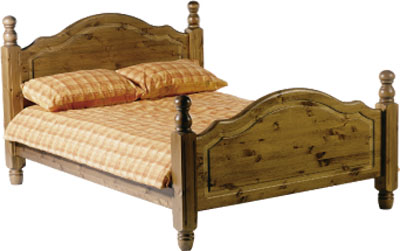 This New Lincoln country pine bed is designed with 4 inch ball and posts. A tidy and traditional