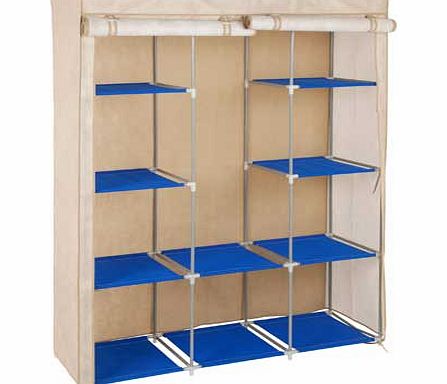 Unbranded Double Modular Metal Framed Fabric Wardrobe -