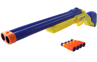 Unload on your targets with this Rapid Fire Double Shot Dart Blaster with quick-fire action, easy lo