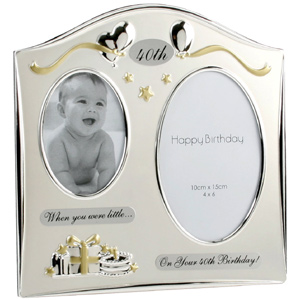 Unbranded Double Then and Now 40th Birthday Photo Frame
