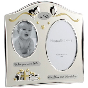 This stunning Double Then and Now 50th Birthday Photo Frame is so unique and unusual as you can disp