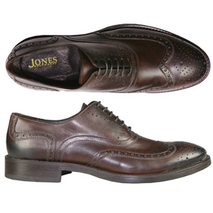 A 6 eyelet Oxford full wing tip brogue County shoe from Jones Bootmaker. Antique finish