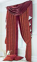 Gold metallic leaf print curtains with contrasting