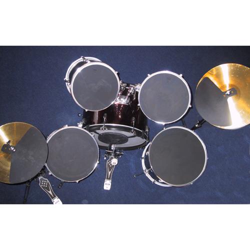 Dampening pad set for a drum kit, to allow practice at much lower volume levels
