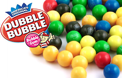 Dubble Bubble 1/2 inch gum balls for the gumball vending machine. These assorted great tasting gumba