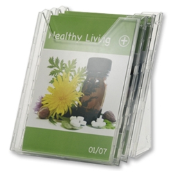 Highly adaptable and expandable clear literature holder systemCan be wall or desk mountedComponents
