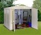 Vinyl apex shed with accessory options