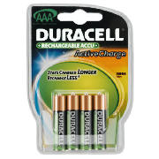 Unbranded Durcaell Active Charge Pack of 4 AAA