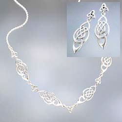 Durham Silver Necklace & Earrings Set