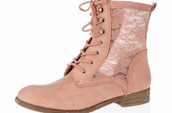 Give a feminine flair to your wardrobe with these lace design tie up boots. Wear with skinny jeans and a fuzzy knit or try with a skater skirt and waterfall cardigan. - Lace design - Tie up style - Block heel - Upper: Other, Lining: Other, Sole: Othe