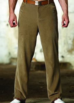 Unbranded Dwyers and Co Golf Trousers Organic Soft Touch Cotton Cord Khaki