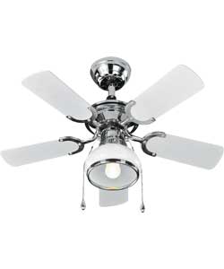 Unbranded E-Save Ceiling Light and Fan - White and Chrome