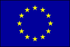 Unbranded EC Stars paper table flag, 6`` x 4``