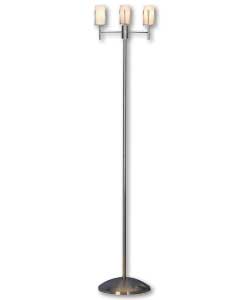 Height 155cm.Diameter 32cm.Foot switch.Supplied with 3 x G9 40 watt bulbs