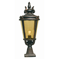Unbranded ELBT3/L - Large Old Bronze Patina Outdoor Pedestal Light