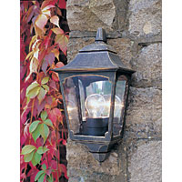 Unbranded ELCP7/2 - Black and Gold Outdoor Wall Light