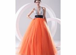Unbranded Elegant Halter Prom Dresses Prom Party Orange