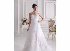 Unbranded Elegant Strapless Sweetheart Satin Chapel Train