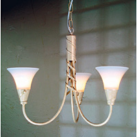 Unbranded ELEM3/IVG - 3 Light Ivory and Gold Hanging Light