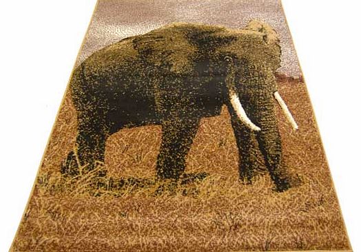 Elephant Scene Rug - 160 x 230cm