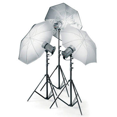 A black backed reflective white umbrella. It is glossy white and gives similar output to a silver um