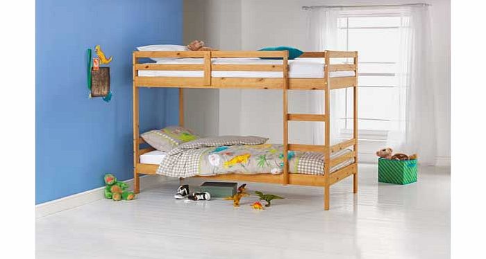 Bunk: Ladder is positioned on right hand side of the bed. Includes wooden slats. Bed size H153. W88. L180cm. Mattresses: Forty Winks Bibby Shallow mattresses. General information: Self assembly: 2 people recommended.