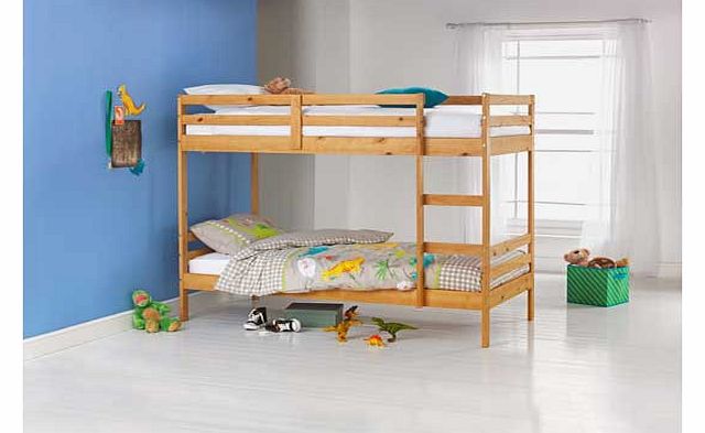 Bunk: Ladder is positioned on right hand side of the bed. Includes wooden slats. Bed size H153. W104. L195cm. Mattresses: Airsprung Dylan mattresses. General information: Self assembly: 2 people recommended.