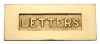 Brass embossed letter plate. Overall size measures 10in x 4in (254 x 100mm), aperture measures 173 x