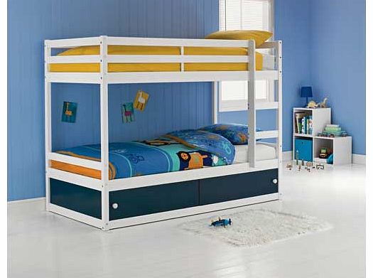 This Emilie Reversible Slide Store Bunk Bed with Bibby Mattress is perfect when you are trying to maximise space in a childs bedroom. With a choice of blue or pink doors on the underbed storage