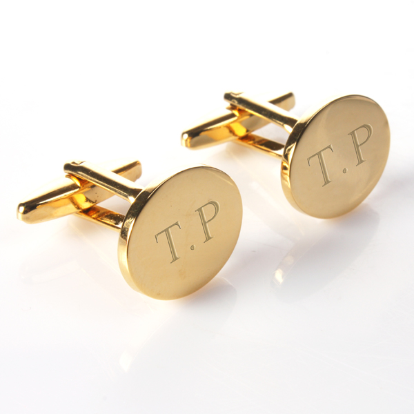 Unbranded Engraved Gold Plated Cufflinks With Personalised