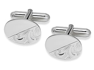 Unbranded Engraved Silver Cufflinks 014620