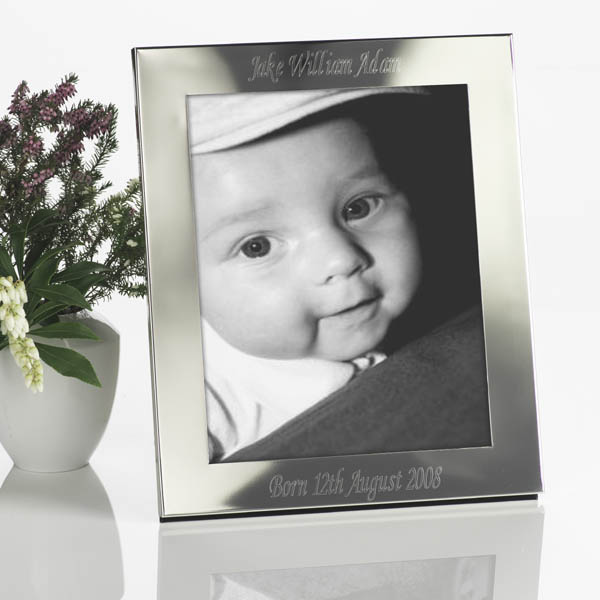 Unbranded Engraved Silver Photo Frame 5 x 7
