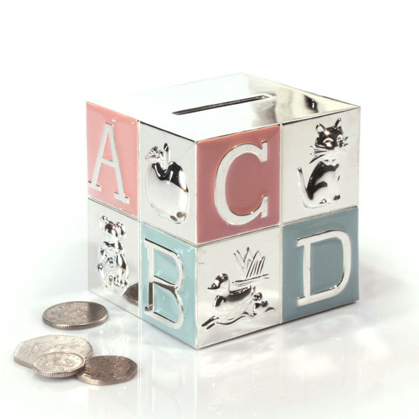 Unbranded Engraved Silver Plated Alphabet Money Box