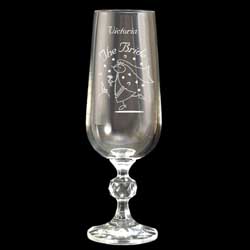 Unbranded Etched Crystal Character Flute Bridesmaid