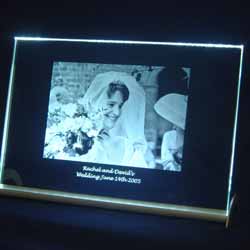 Unbranded Etched Glass Frame with Light Stand