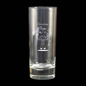Unbranded Etched Hi Ball Glass Page Boy