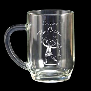 A fun present for all the wedding party. These great Wedding Cartoon Tankards in Scottish Dress