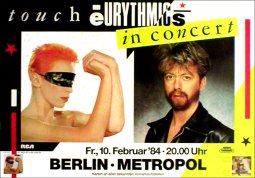 Unbranded EURYTHMICS Berlin Germany 10th February 1984 Music Poster