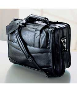Leather effect lightweight laptop and business case. 2 spacious twin zip compartments. Twin dividers