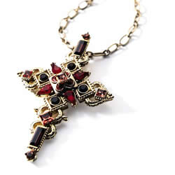 This spectacular antique finish, gold-plated cross is based on exquisite originals commissioned by