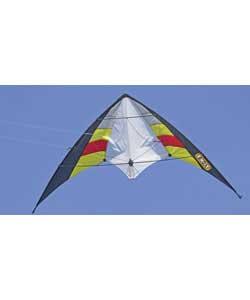 Dual line Delta lightweight sport kite.Ripstop material with fibreglass rods.Lightweight and easy to